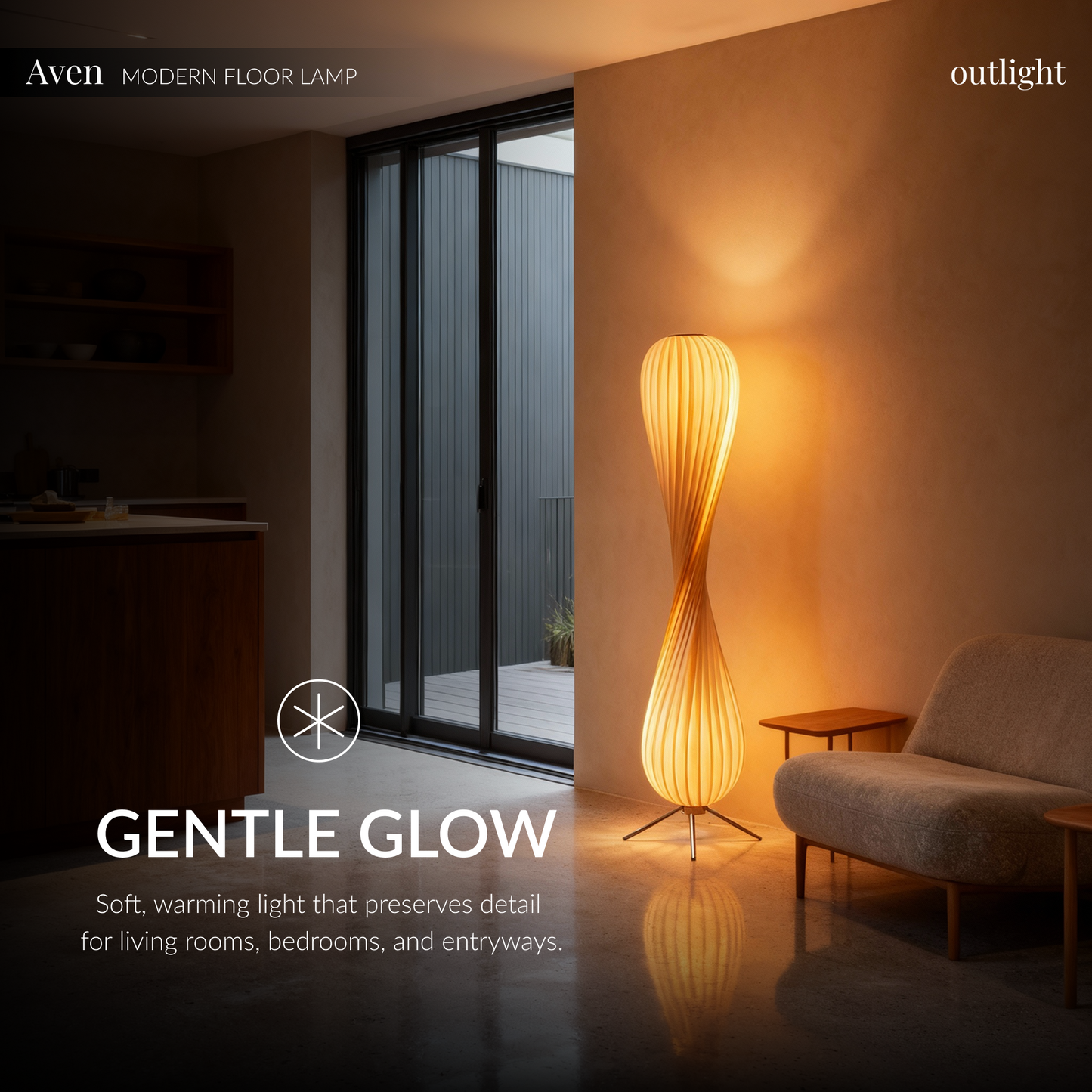 Sculptural Wooden Table Lamp with Twisted Design | Soft Ambient Glow for Cozy Spaces 8