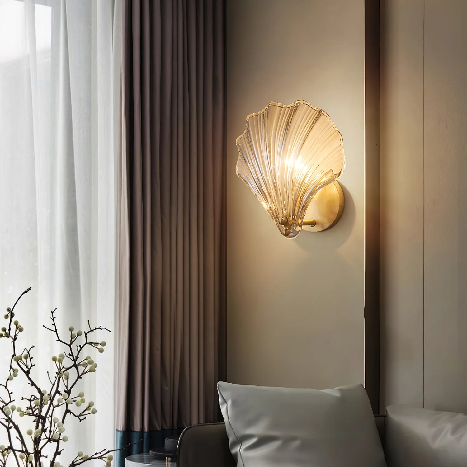Orr Shell Glass Wall Light