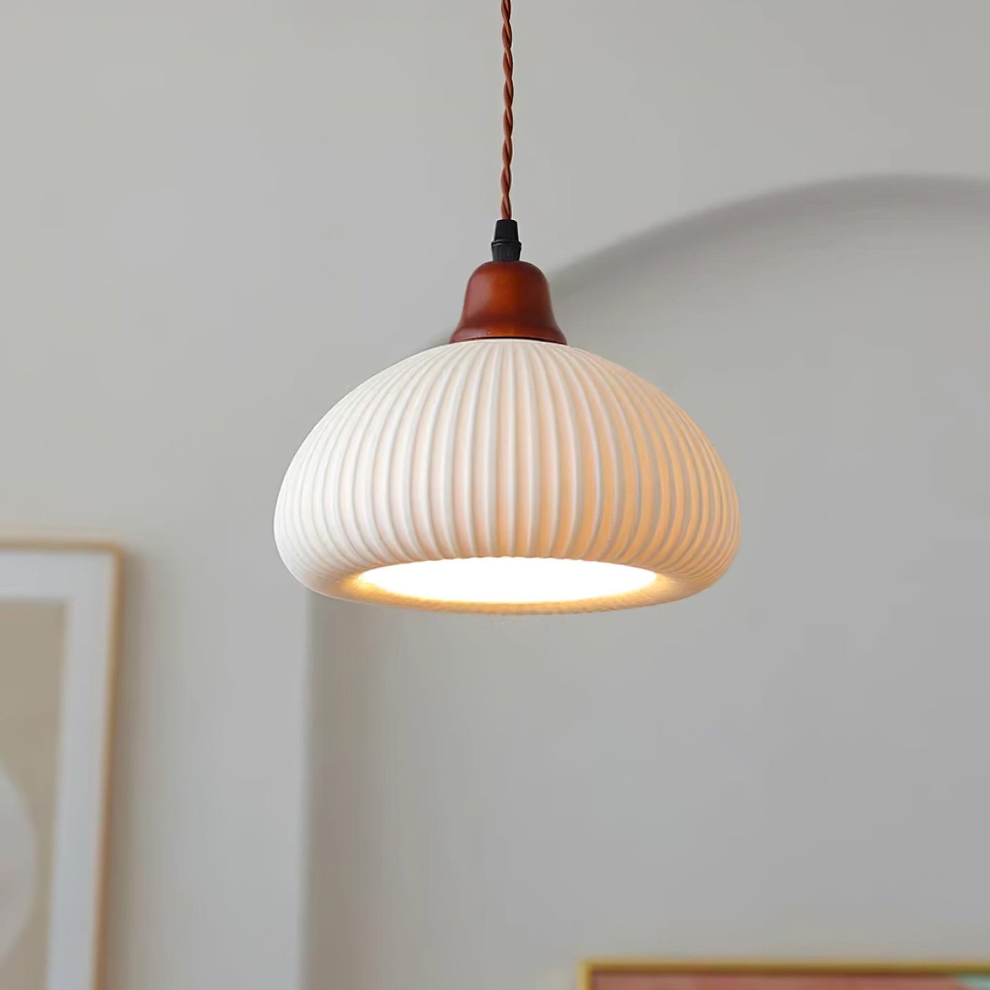 Sidra Collection | Ceramic Pendant Light with Rustic Earthy Tones | Elegant Lighting for Cozy Spaces 4