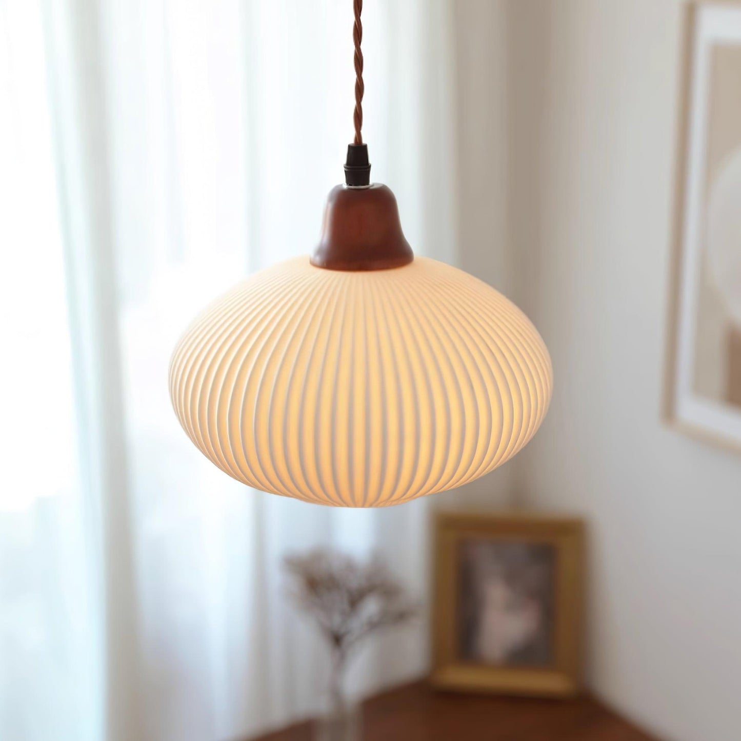 Sidra Collection | Ceramic Pendant Light with Rustic Earthy Tones | Elegant Lighting for Cozy Spaces 9