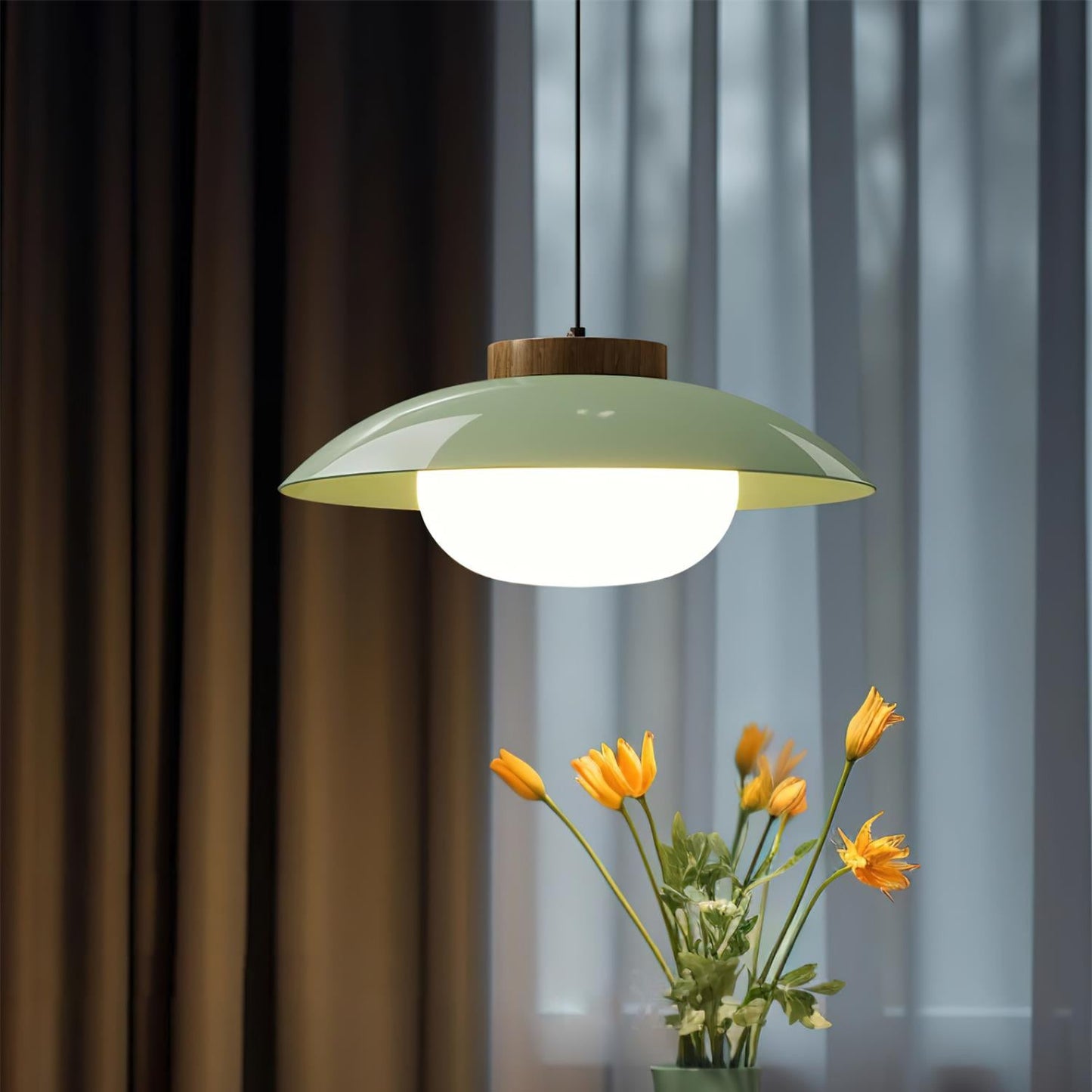 Sima Collection | Pendant Lighting with Adjustable Height & Saucer Shade | Modern Design for Kitchen Island 1