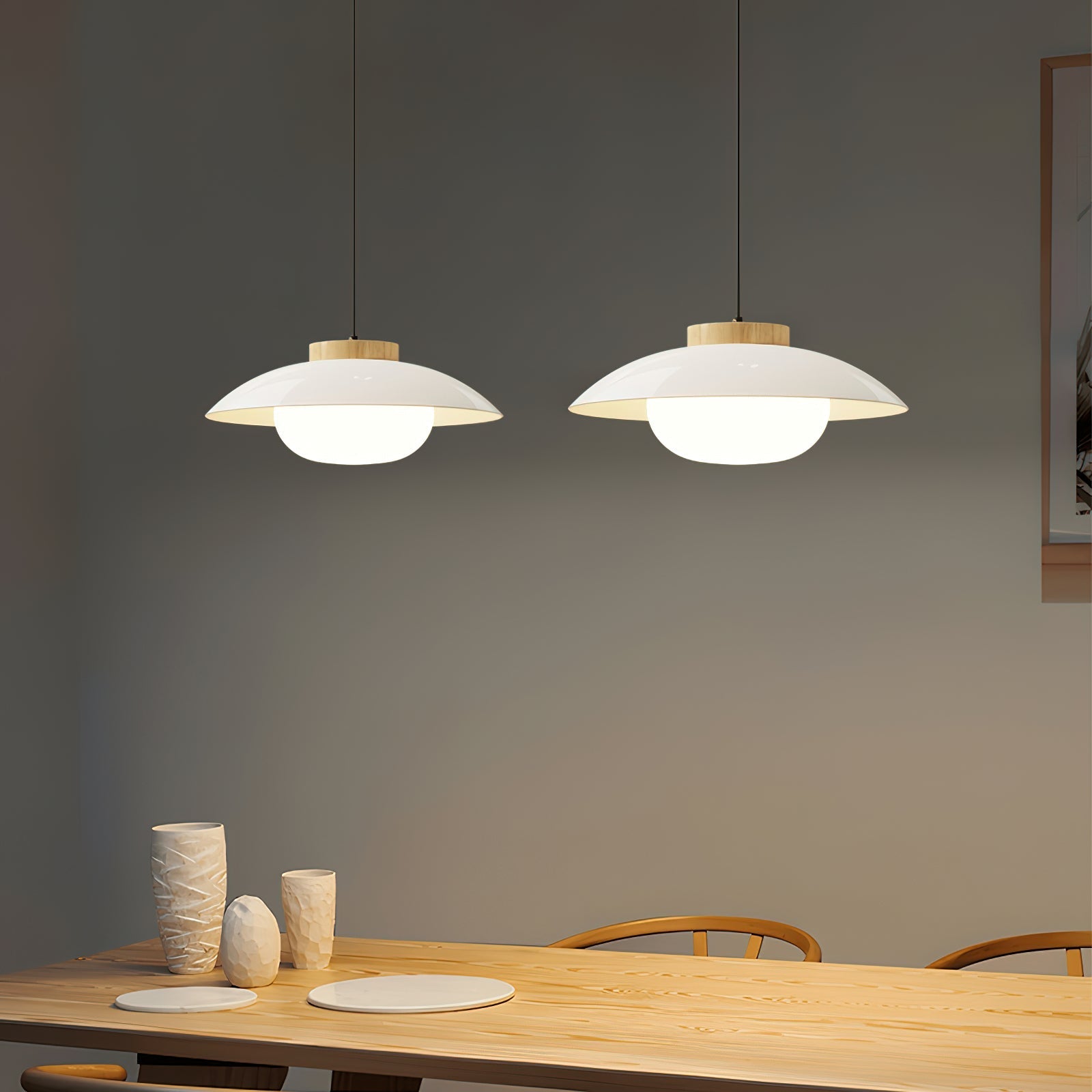 Sima Collection | Pendant Lighting with Adjustable Height & Saucer Shade | Modern Design for Kitchen Island 3