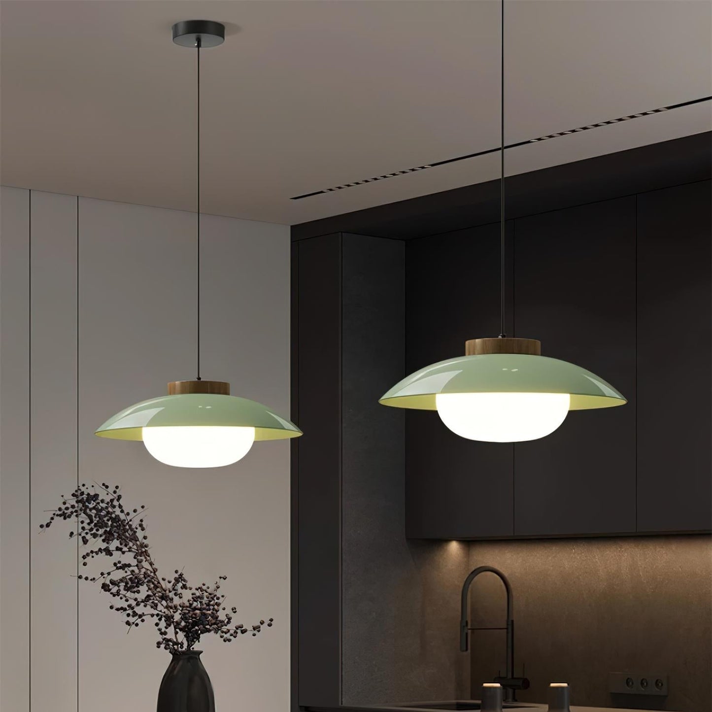 Sima Collection | Pendant Lighting with Adjustable Height & Saucer Shade | Modern Design for Kitchen Island 5