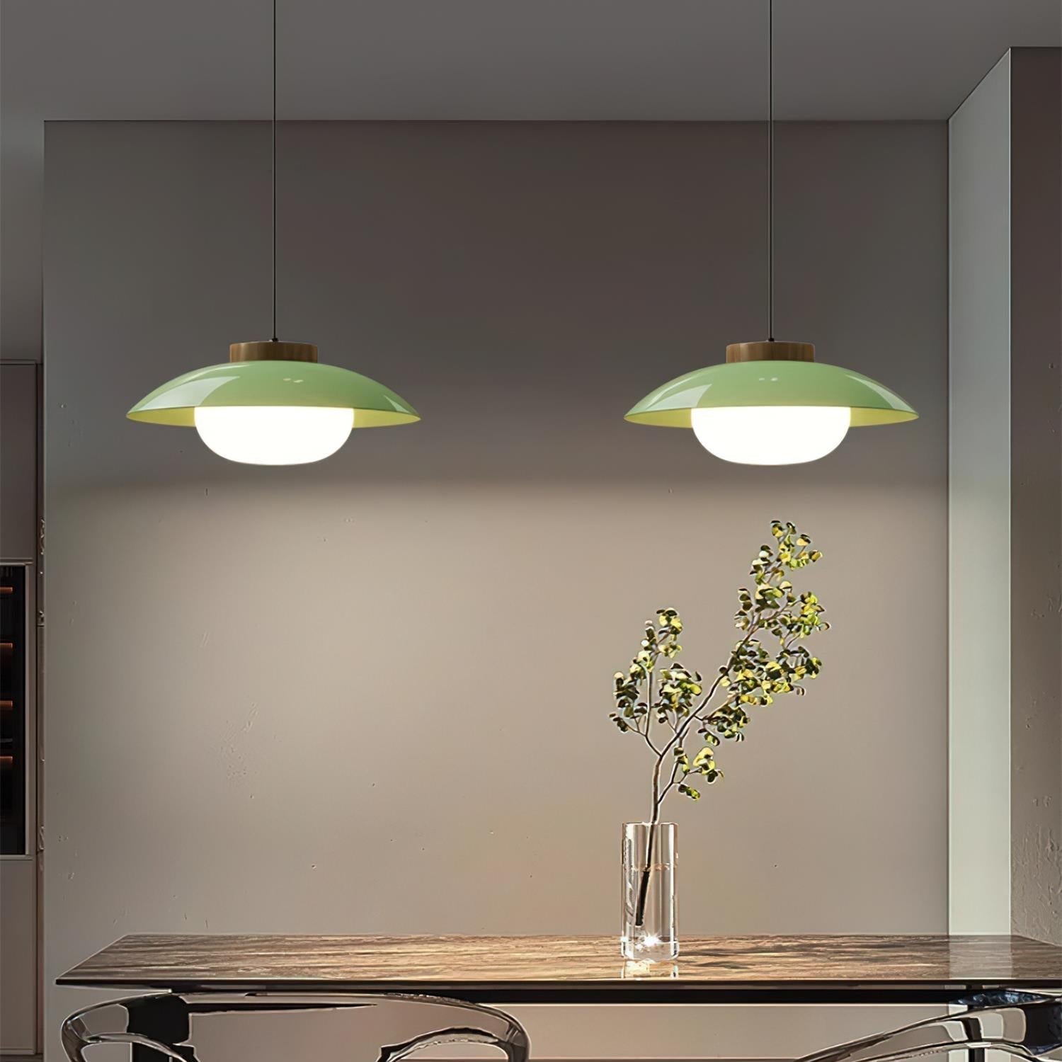 Sima Collection | Pendant Lighting with Adjustable Height & Saucer Shade | Modern Design for Kitchen Island 6