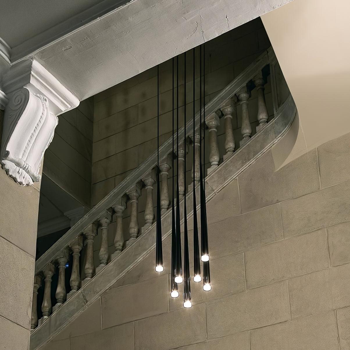 Edge slender cone chandelier detail