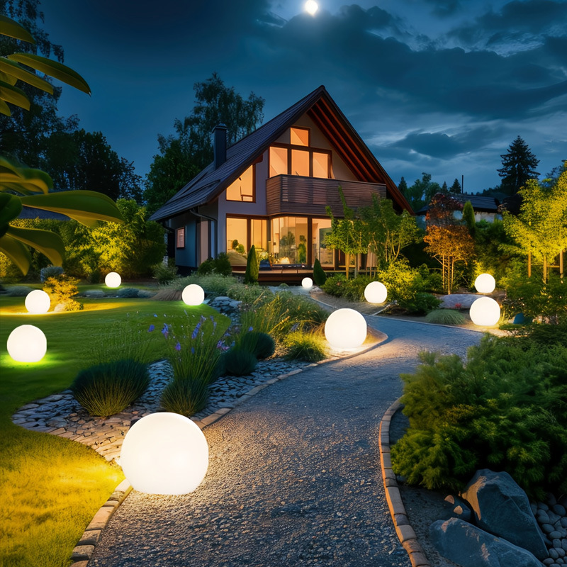 Solar Garden Lights | Weather-Resistant LED Sphere with Automatic Dusk Illumination | Enchanting Outdoor Ambiance for Any Space 0