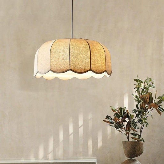 Sora | Pendant Light with Natural Fabric Design & Adjustable Height | Elegant Kitchen Pendant Lighting for Serene Spaces 0