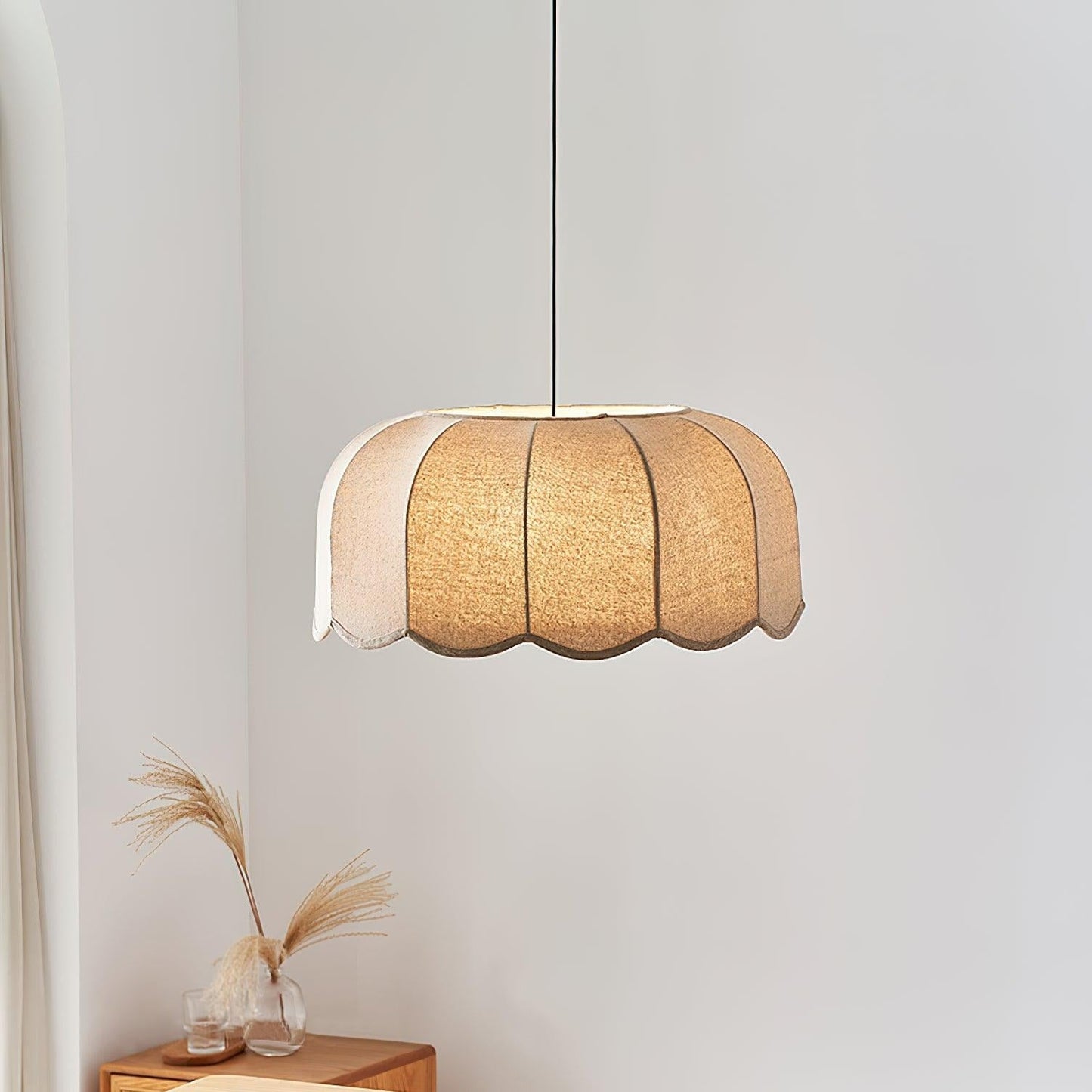 Sora | Pendant Light with Natural Fabric Design & Adjustable Height | Elegant Kitchen Pendant Lighting for Serene Spaces 2
