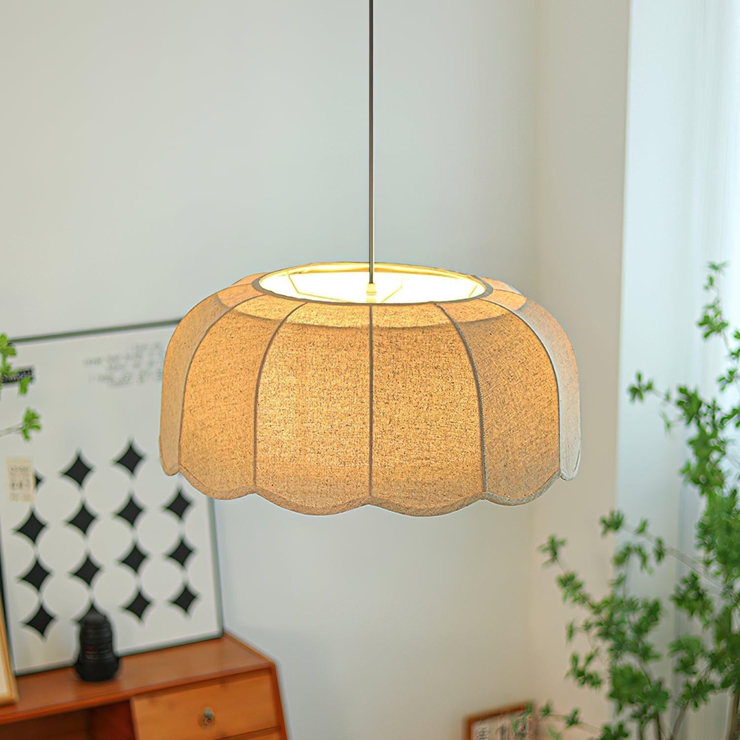 Sora | Pendant Light with Natural Fabric Design & Adjustable Height | Elegant Kitchen Pendant Lighting for Serene Spaces 5