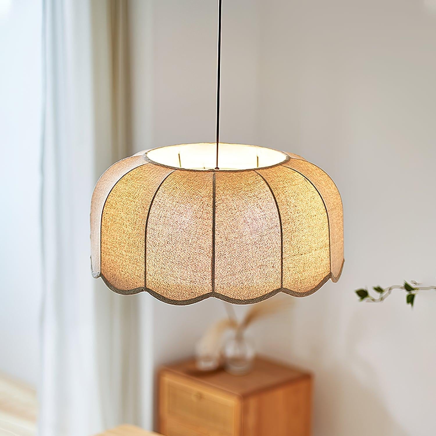 Sora | Pendant Light with Natural Fabric Design & Adjustable Height | Elegant Kitchen Pendant Lighting for Serene Spaces 6