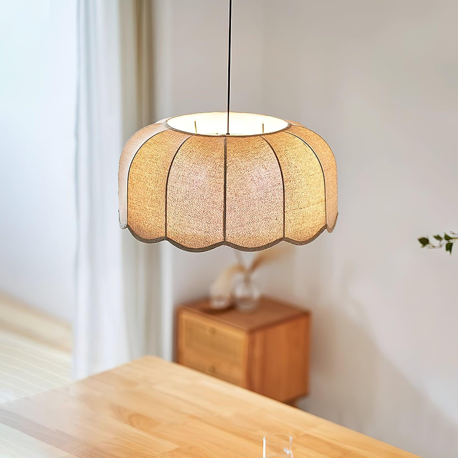 Sora | Pendant Light with Natural Fabric Design & Adjustable Height | Elegant Kitchen Pendant Lighting for Serene Spaces 7
