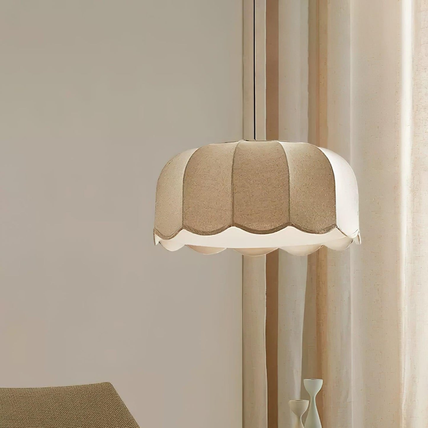 Sora | Pendant Light with Natural Fabric Design & Adjustable Height | Elegant Kitchen Pendant Lighting for Serene Spaces 9