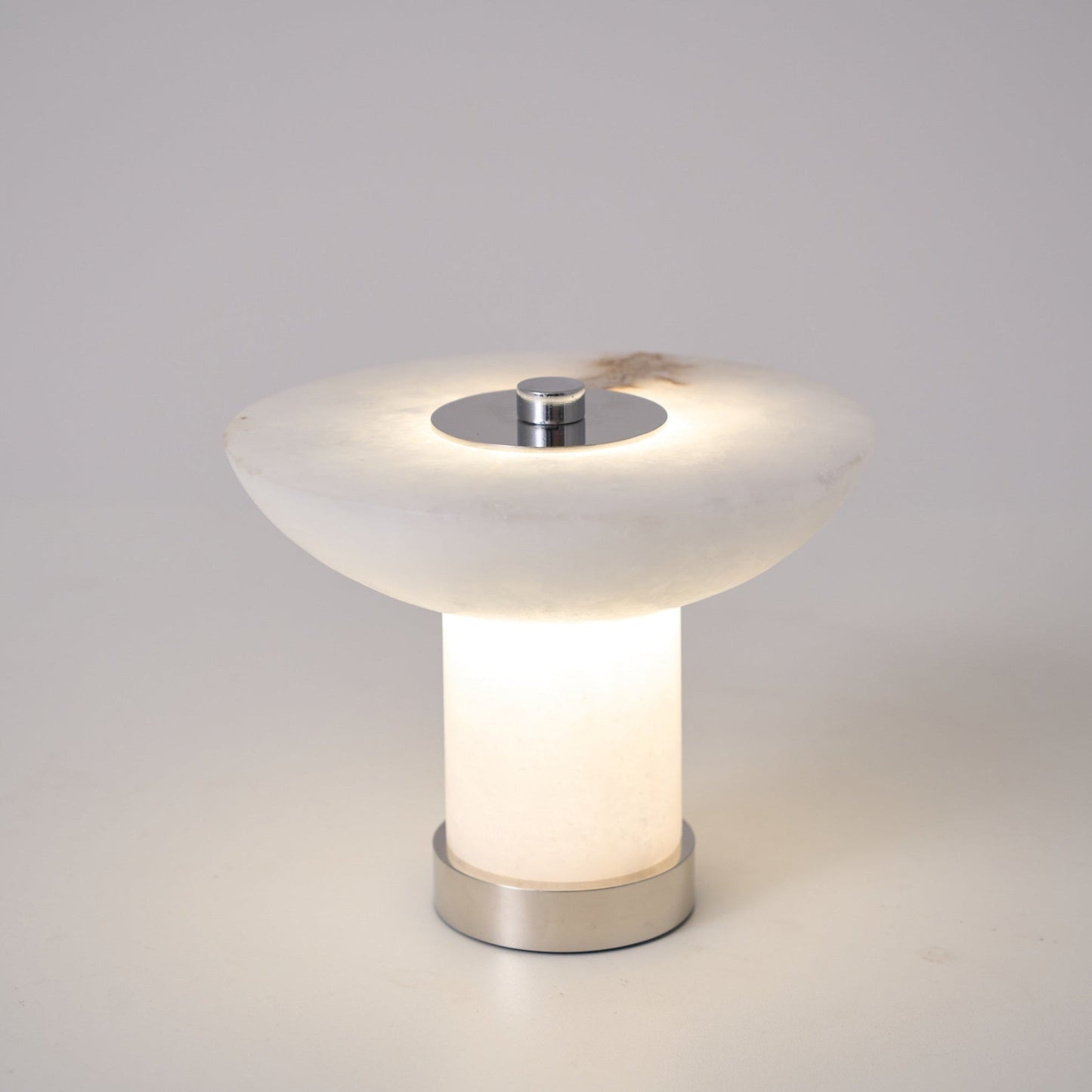 Stylish Alabaster Table Lamp with Integrated LED & Touch Control | Modern Bedside or Desk Lamp for Cozy Indoor Ambiance 0