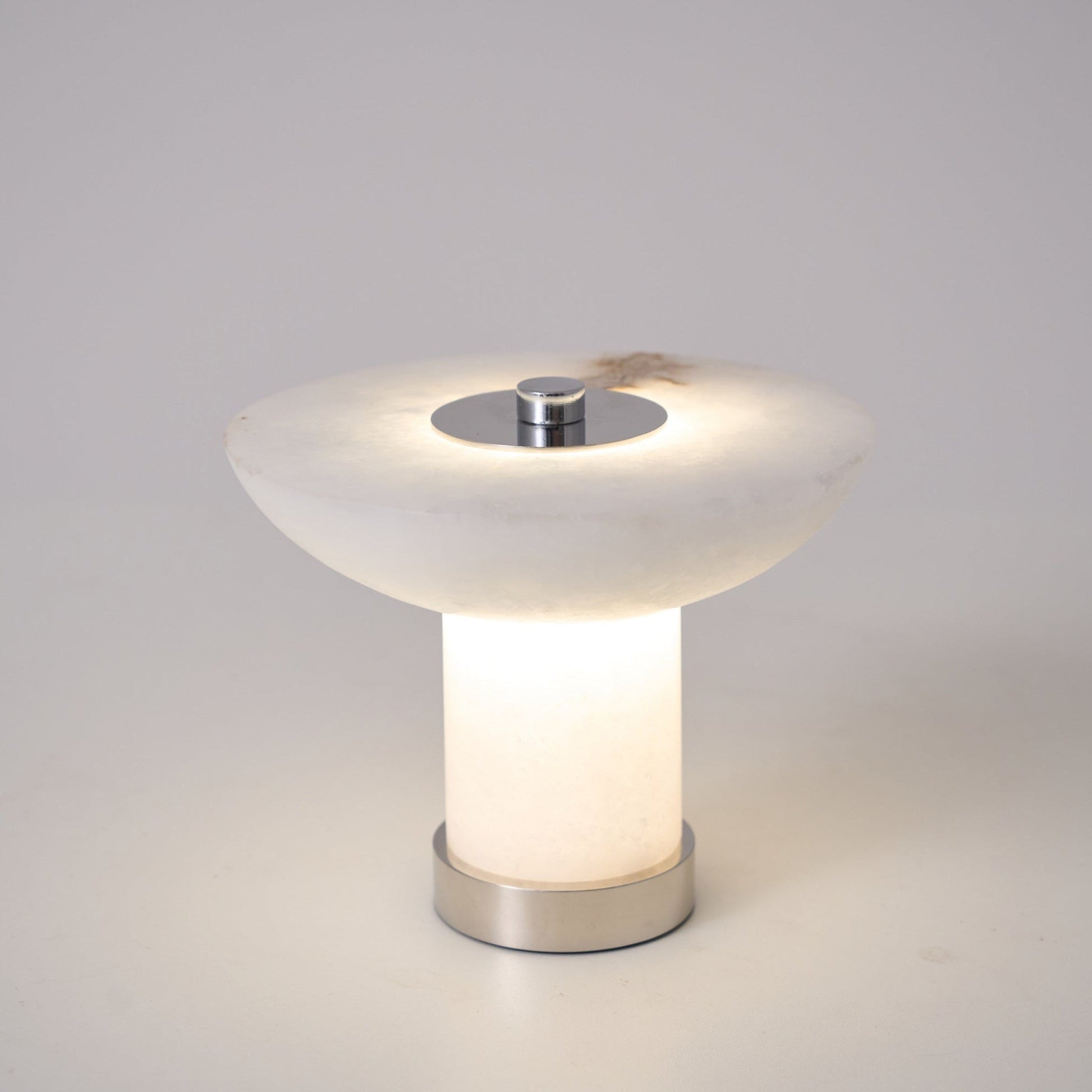 Stylish Alabaster Table Lamp with Integrated LED & Touch Control | Modern Bedside or Desk Lamp for Cozy Indoor Ambiance 0