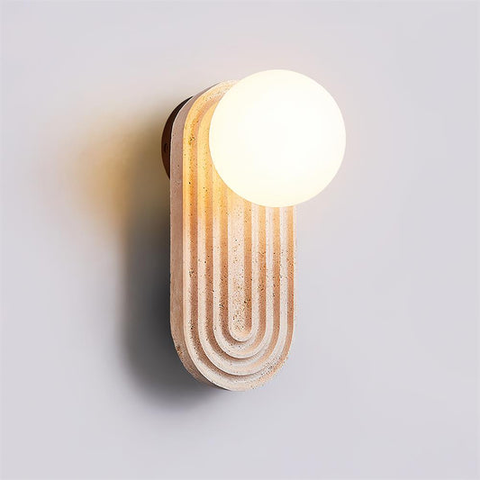 Stylish Travertine Wall Lamp | Elegant Design with Durable Construction for Indoor and Outdoor Use 0