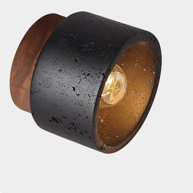 TerraGlow | Elegant Stone Black Ceiling Light Fixture for Modern Spaces 2