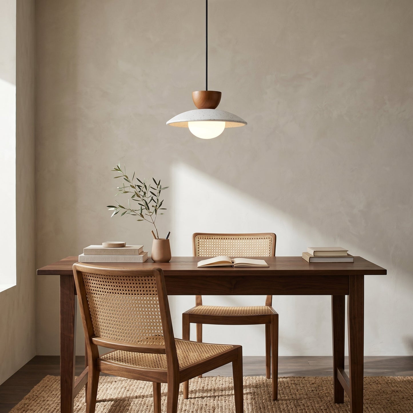 Tia | Natural Travertine Pendant Light with Adjustable Height | Unique Design for Warm Ambient Lighting 3