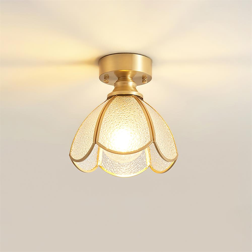 Tiffany Style Ceiling Light Fixture with Brass Canopy | Elegant Illumination for Any Space 12