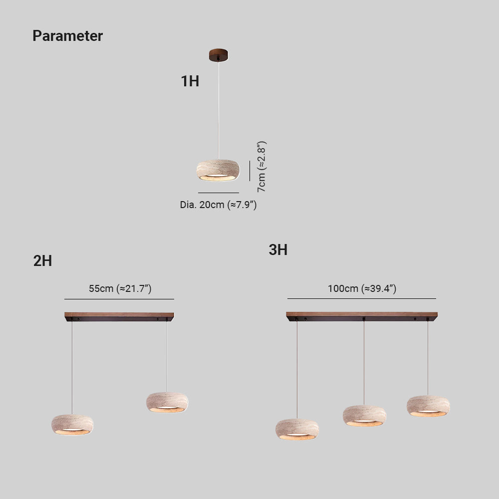 Tova | Pendant Light with Natural Travertine Design & Adjustable Height | Warm Ambient Glow for Dining and Entryways 4
