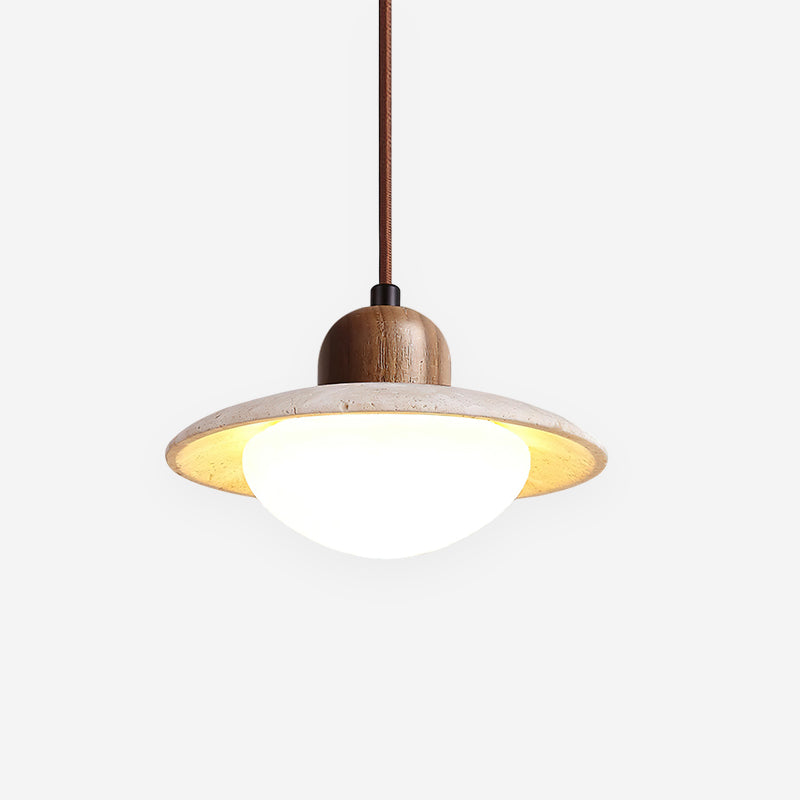 Travertine Pendant Light with Integrated LED Design | Adjustable Height Kitchen Pendant Lighting for Modern Interiors 1