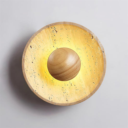 Travertine Wall Lamp | Integrated LED Design & Dimmer Compatible | Stylish Wall Sconce Lighting for Modern Interiors 0