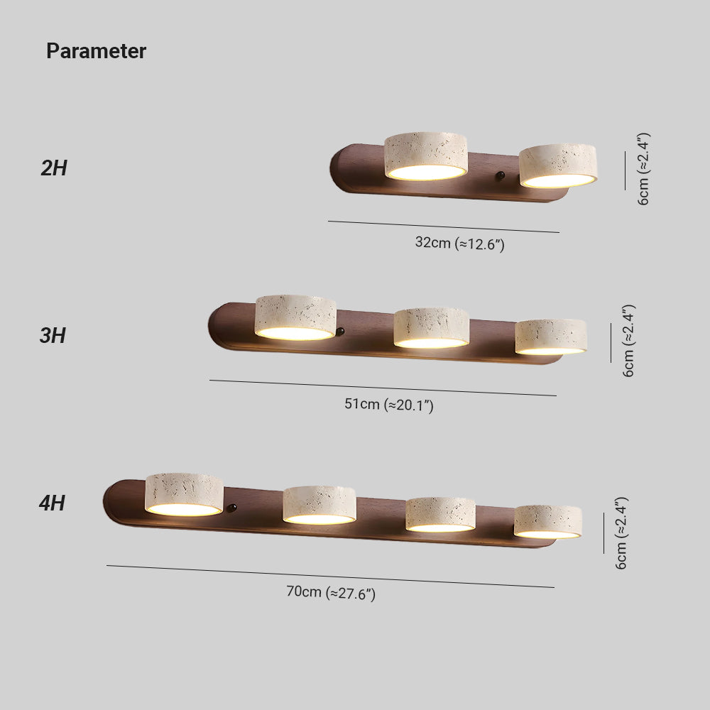 Zaid Modern Minimalism LED Travertine Wood Wall Light Bathroom Bedroom