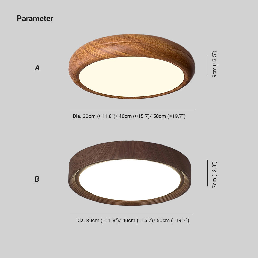 Muto Wood Grain Round Ceiling Light