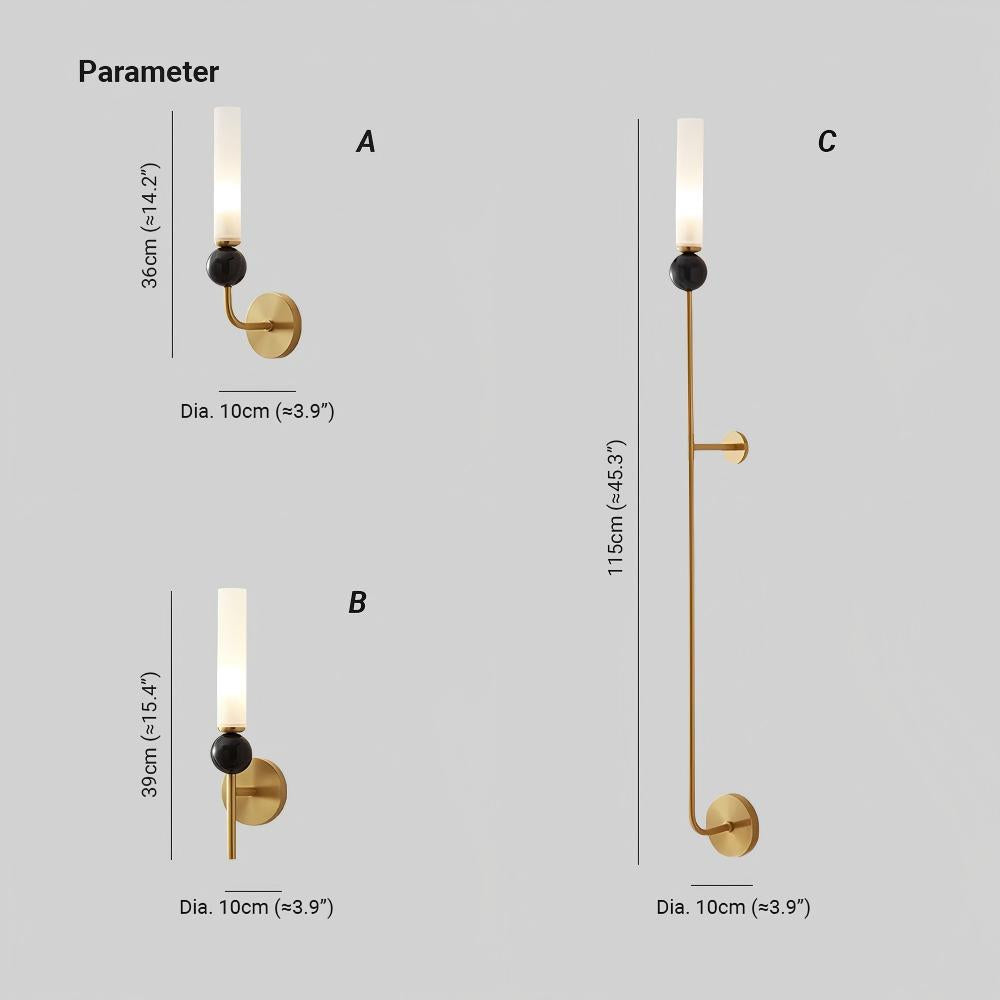 Edge Modern Marble Brass Acrylic Vertical Wall Lamp Living Room Bedroom
