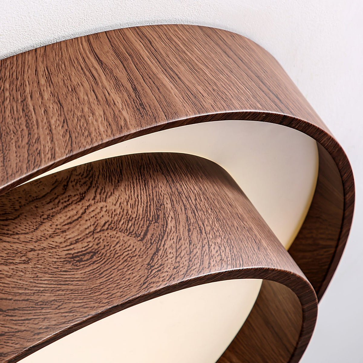 Muto Ceiling Light Double-Ring Walnut Color