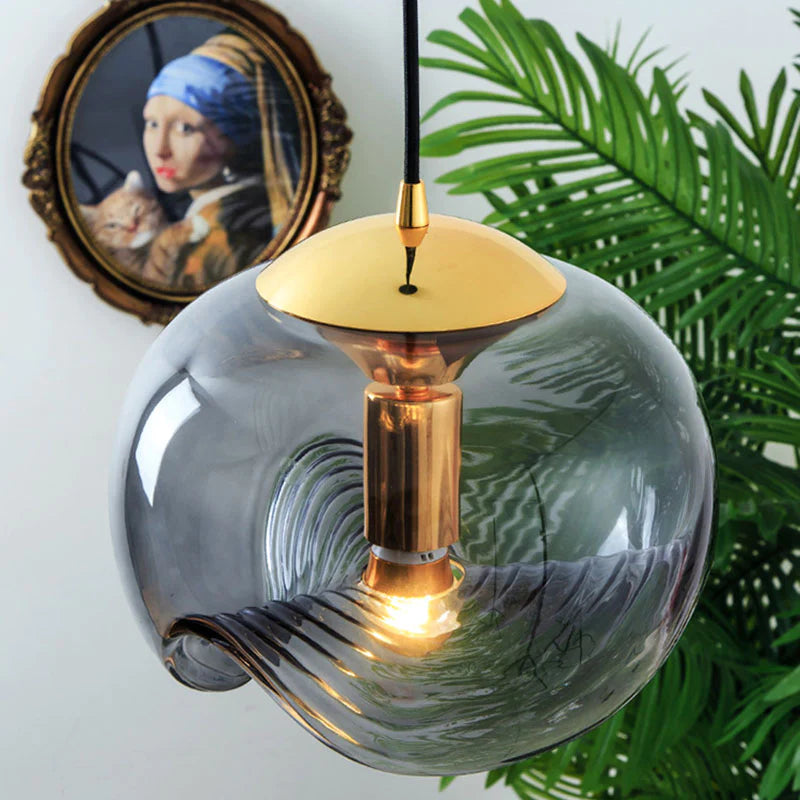 Valentina Design | Glass Pendant Light with Black Shade | Modern Hanging Light for Elegant Interiors 3