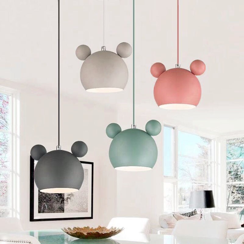 Valentina Mouse Head Metal Pendant Light | Adjustable Height | 5 Colours