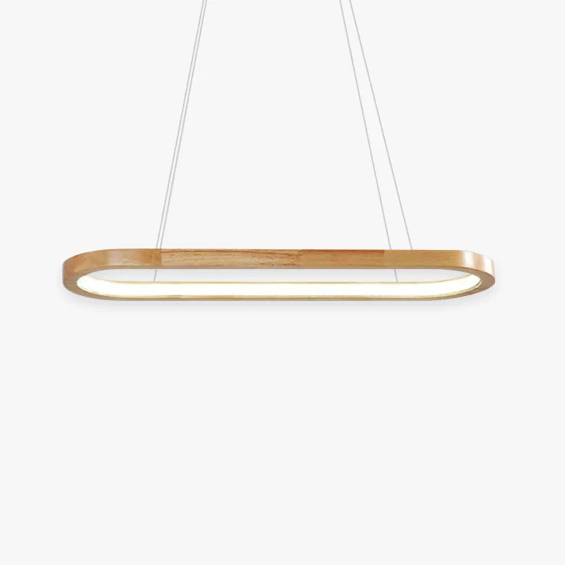 Veon | Contemporary Oval Wooden Pendant Light with LED Bulb | Stylish Fixture for Dining and Living Spaces 1