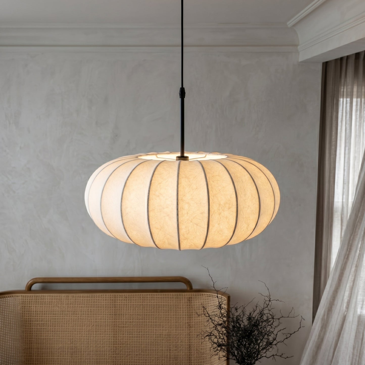 Verona | Pendant Lamp with Layered Fabric Shade | Adjustable Height for Soft Ambient Lighting 1