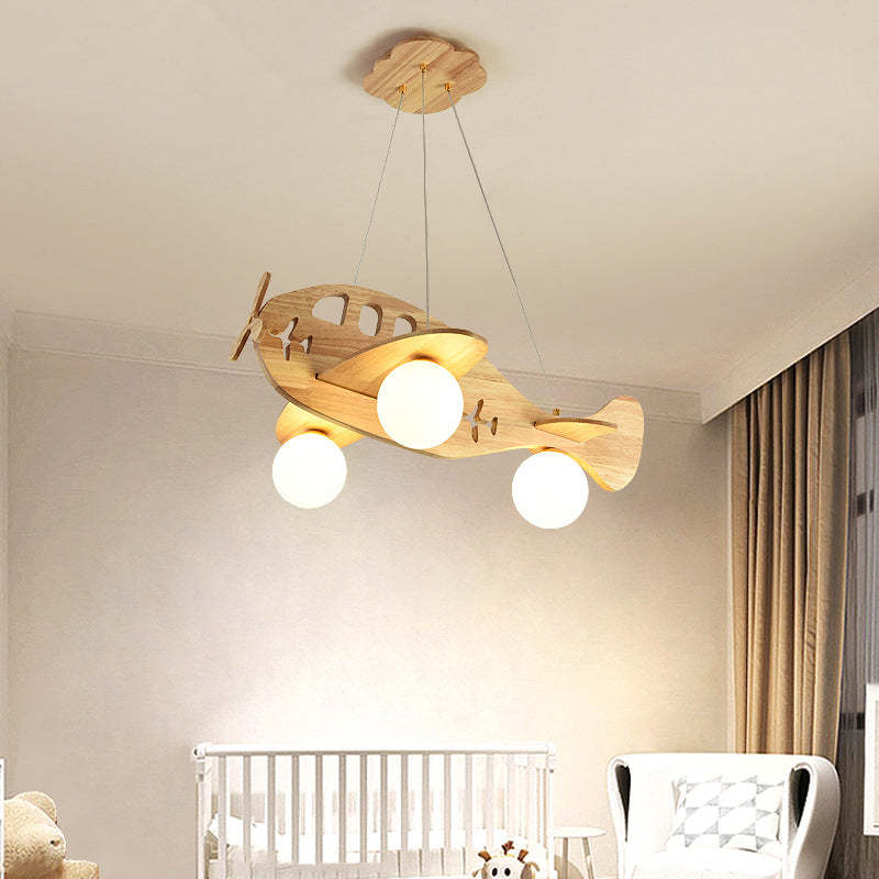 Vintage Airplane Wood Pendant Light | Warm/Cold White LED