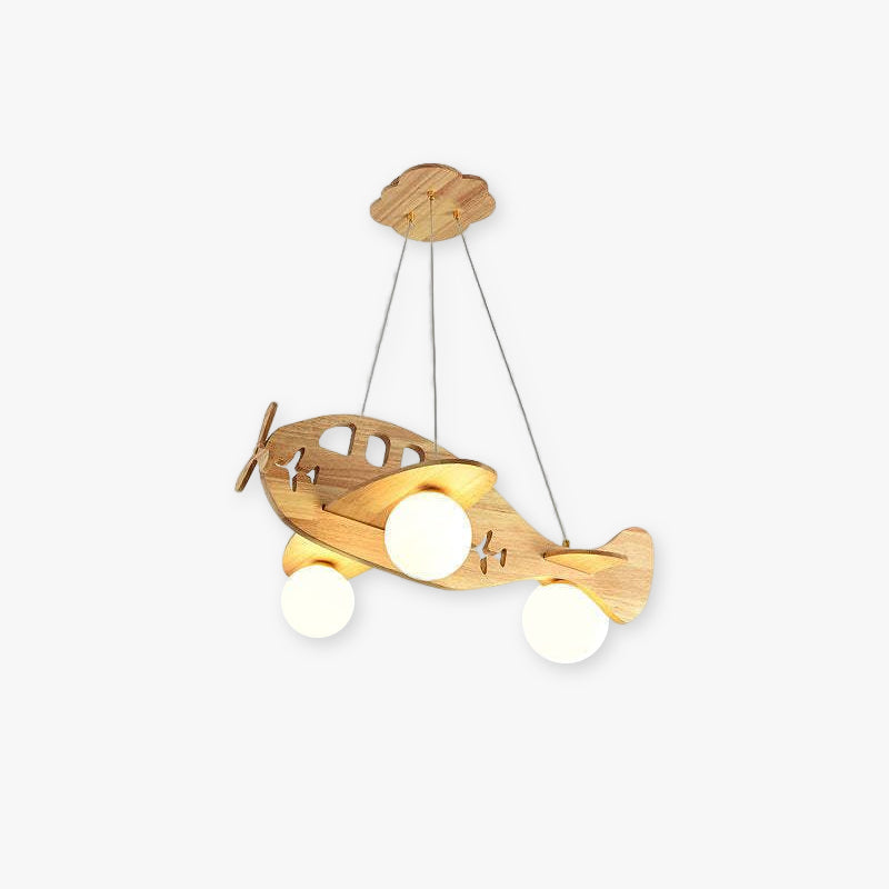 Vintage Airplane Wood Pendant Light | Warm/Cold White LED