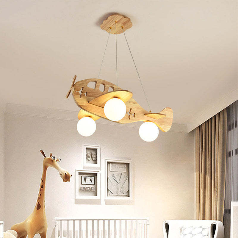 Vintage Airplane Wood Pendant Light | Warm/Cold White LED