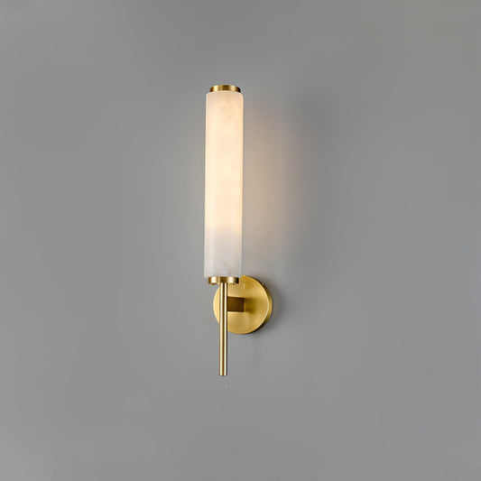 Vintage Art Deco Wall Lamp | Elegant Brass Finish & Alabaster Shade | Stylish Wall Lighting for Living Rooms and Bedrooms 0