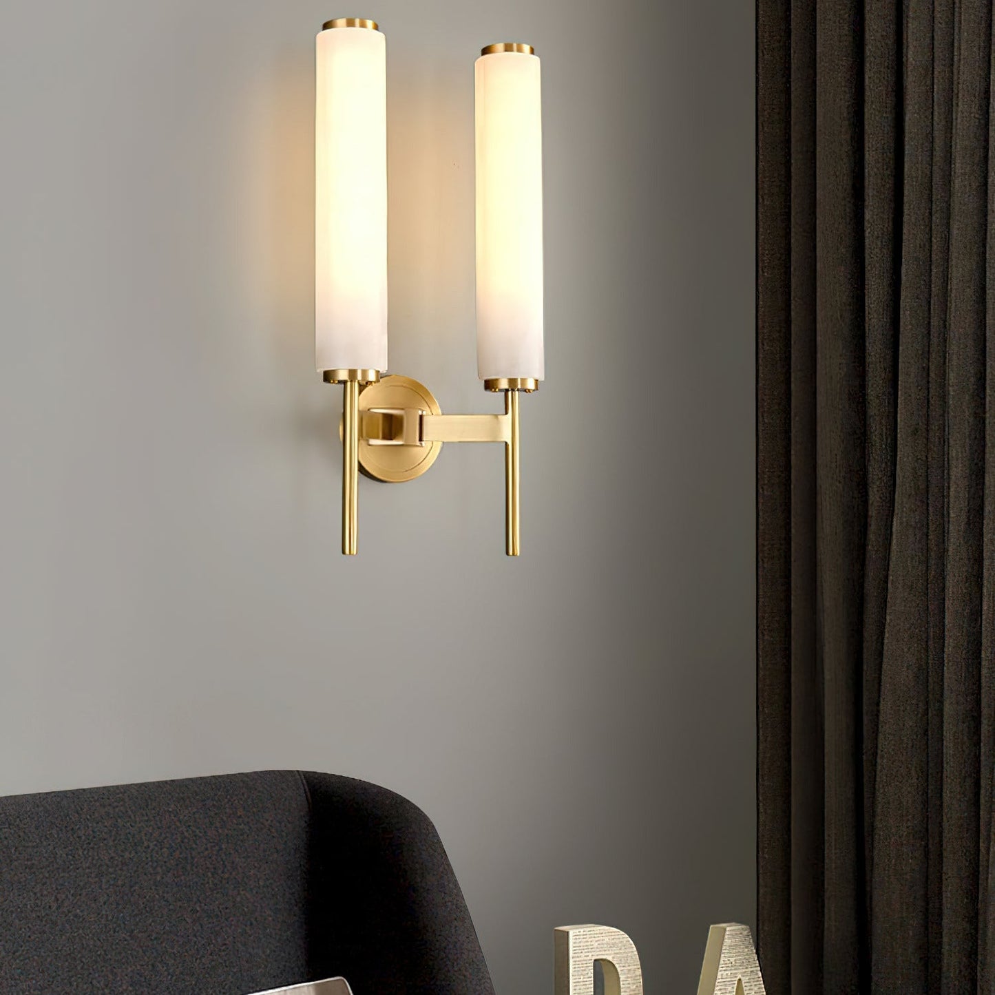 Vintage Art Deco Wall Lamp | Elegant Brass Finish & Alabaster Shade | Stylish Wall Lighting for Living Rooms and Bedrooms 6