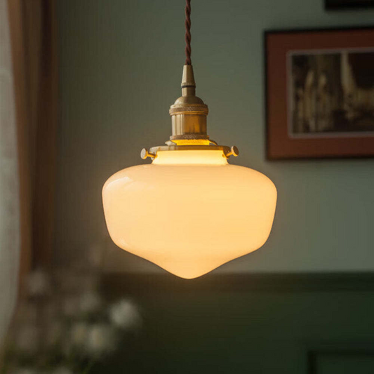 Vintage Charm | Glass Pendant Light with Adjustable Length | Retro Brass Design for Elegant Illumination 0