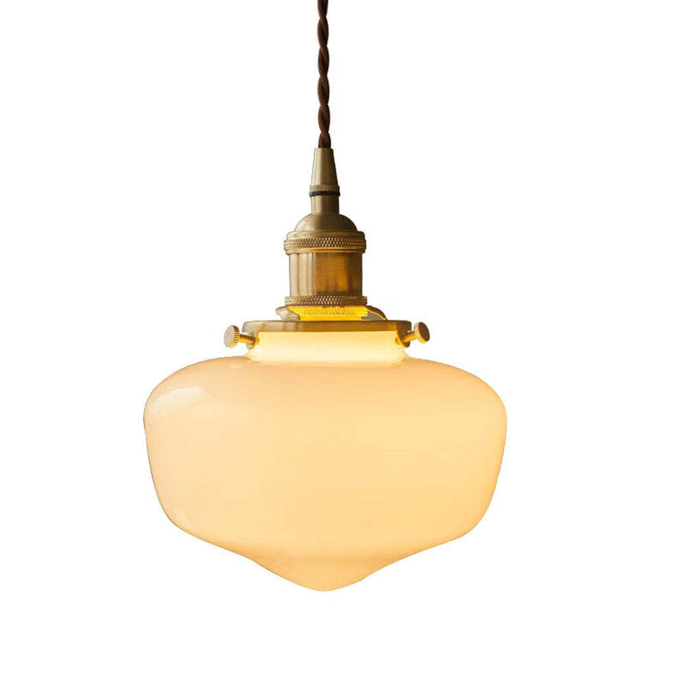 Vintage Charm | Glass Pendant Light with Adjustable Length | Retro Brass Design for Elegant Illumination 1