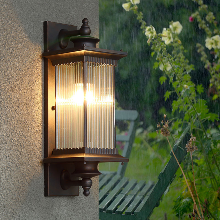 Vintage Rustic Outdoor Wall Light | Coffee