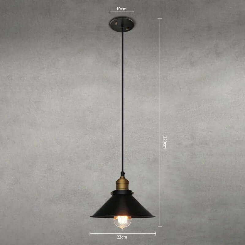 Vintage Elegance | Cone-Shaped Brass Pendant Light with Adjustable Cable | Perfect for Kitchen Pendant Lighting and Cozy Ambiance 4