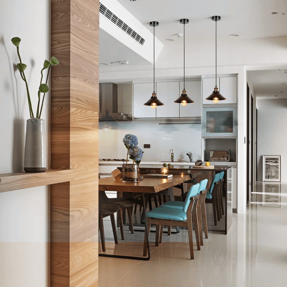 Vintage Elegance | Cone-Shaped Brass Pendant Light with Adjustable Cable | Perfect for Kitchen Pendant Lighting and Cozy Ambiance 5