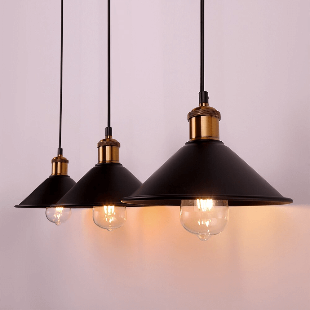 Vintage Elegance | Cone-Shaped Brass Pendant Light with Adjustable Cable | Perfect for Kitchen Pendant Lighting and Cozy Ambiance 7