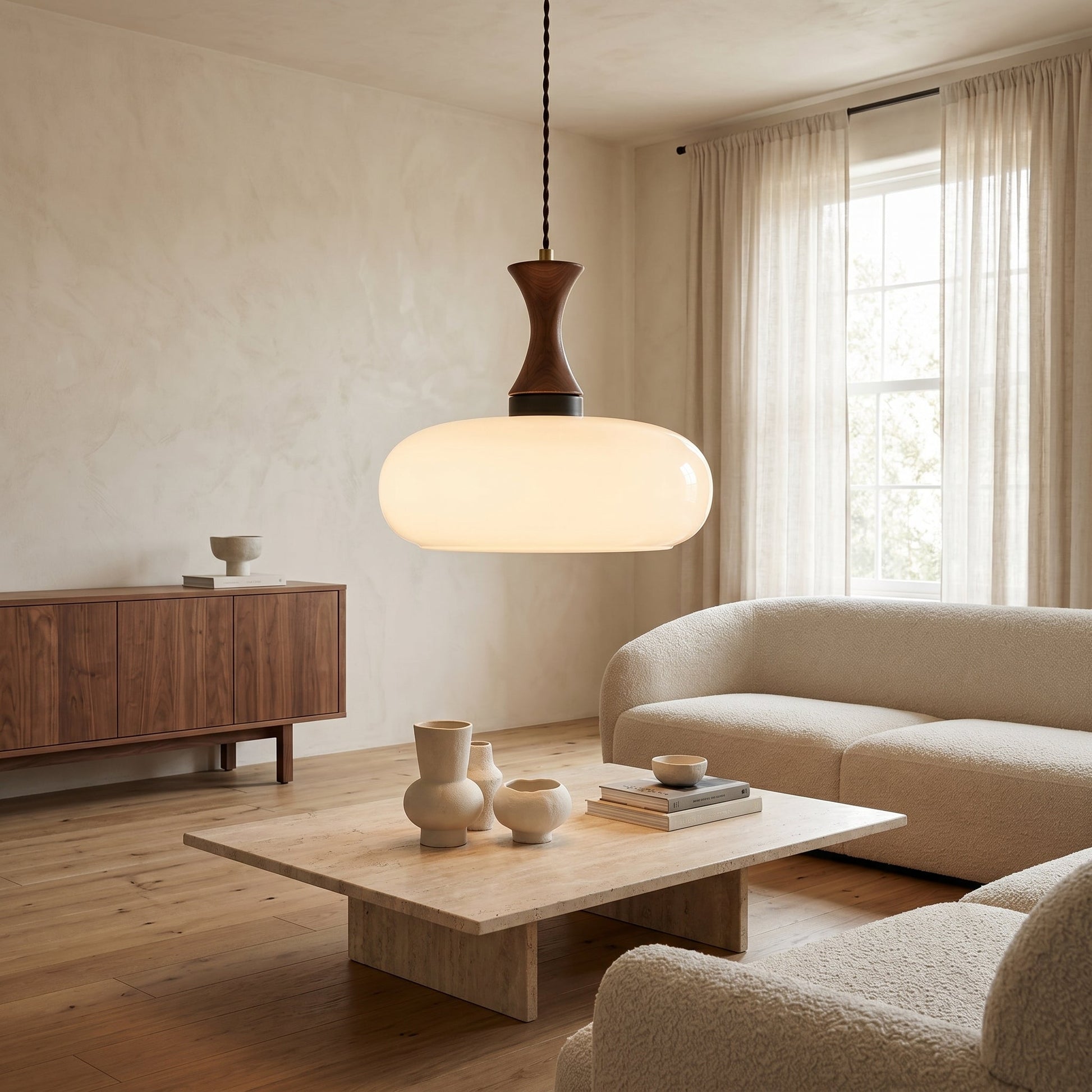 Vintage Elegance | Glass Pendant Light with Antique Brown Shade | Adjustable Height for Cozy Kitchen Ambiance 3