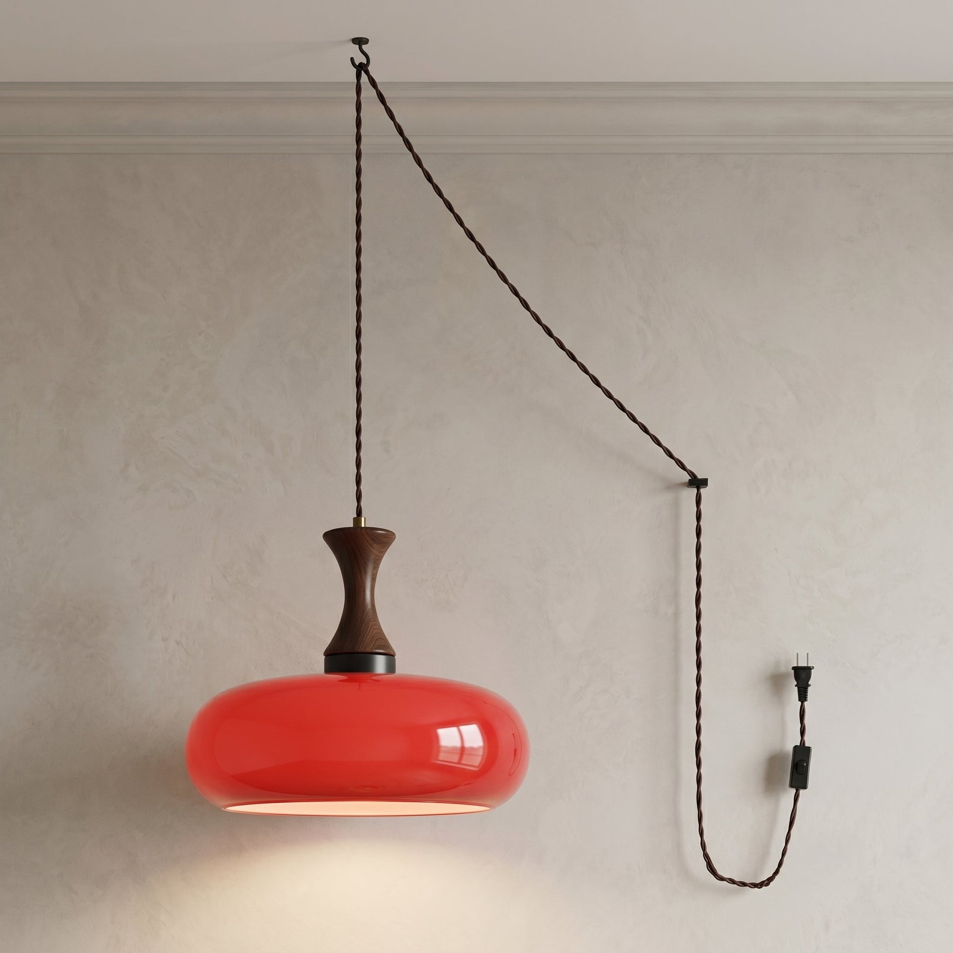 Vintage Elegance | Glass Pendant Light with Antique Brown Shade | Adjustable Height for Cozy Kitchen Ambiance 7