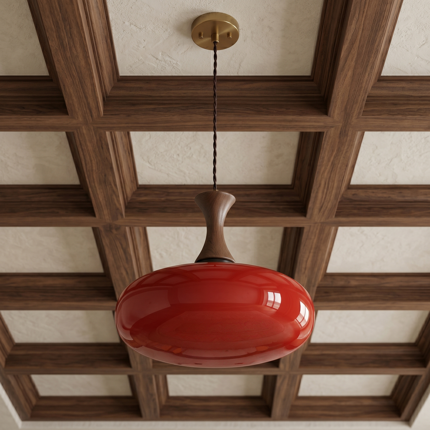 Vintage Elegance | Glass Pendant Light with Antique Brown Shade | Adjustable Height for Cozy Kitchen Ambiance 9