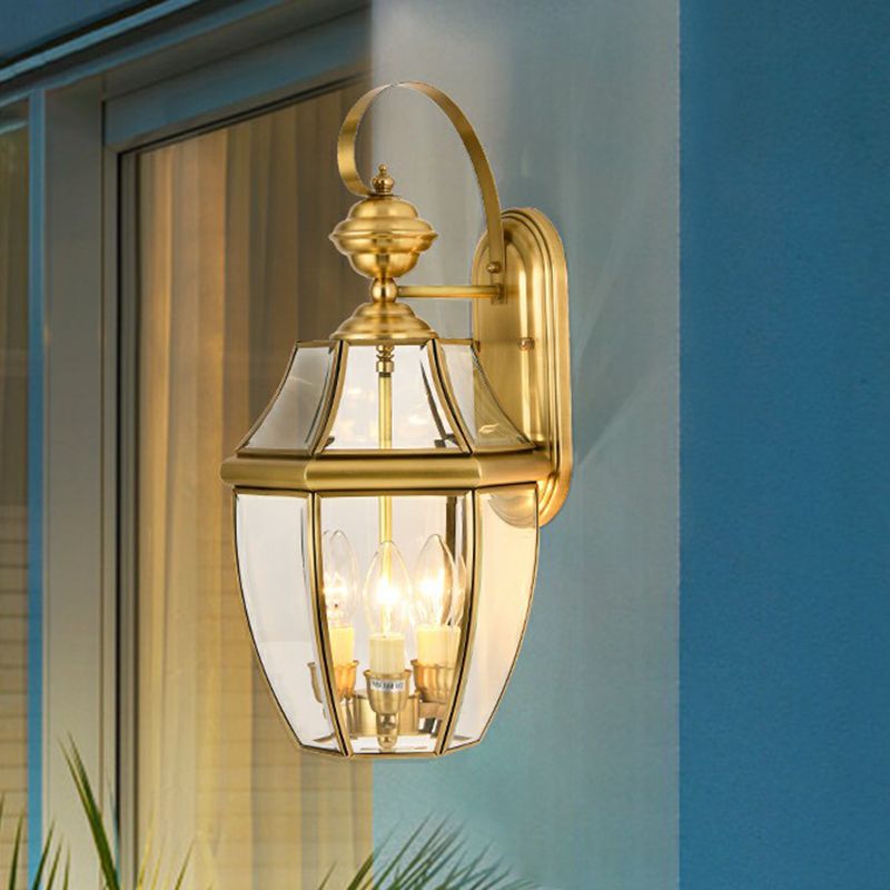 Vintage Lantern | Outdoor Wall Lamp with Elegant Gold Finish | Durable Metal for Stylish Illumination 0