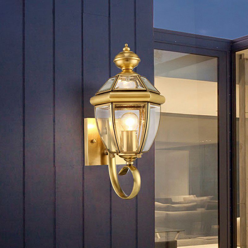 Vintage Lantern | Outdoor Wall Lamp with Elegant Gold Finish | Durable Metal for Stylish Illumination 2