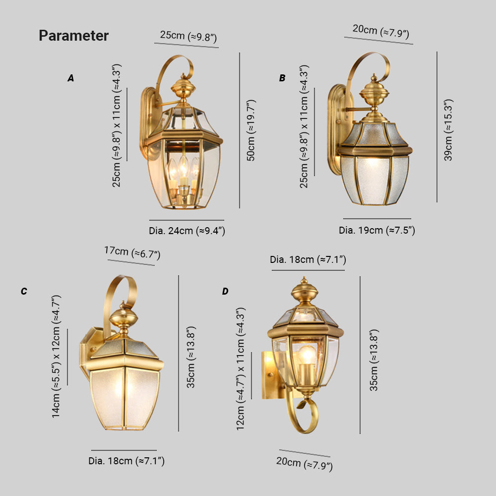 Vintage Lantern | Outdoor Wall Lamp with Elegant Gold Finish | Durable Metal for Stylish Illumination 3